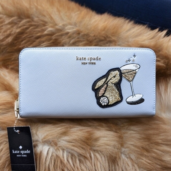 kate spade Handbags - NWT Kate Spade Bunbun Martini Embroidered Continental Wallet